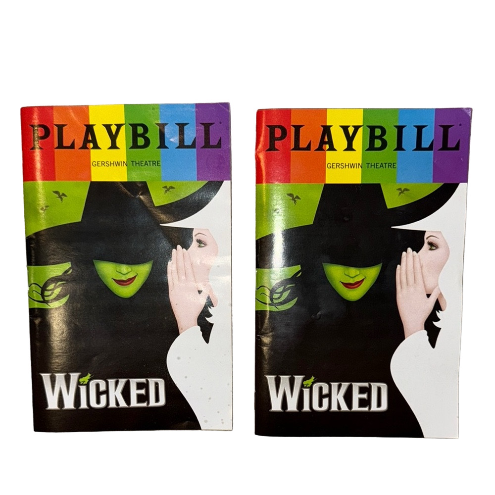 NY Broadway Wicked Playbill with Pride Rainbow Header